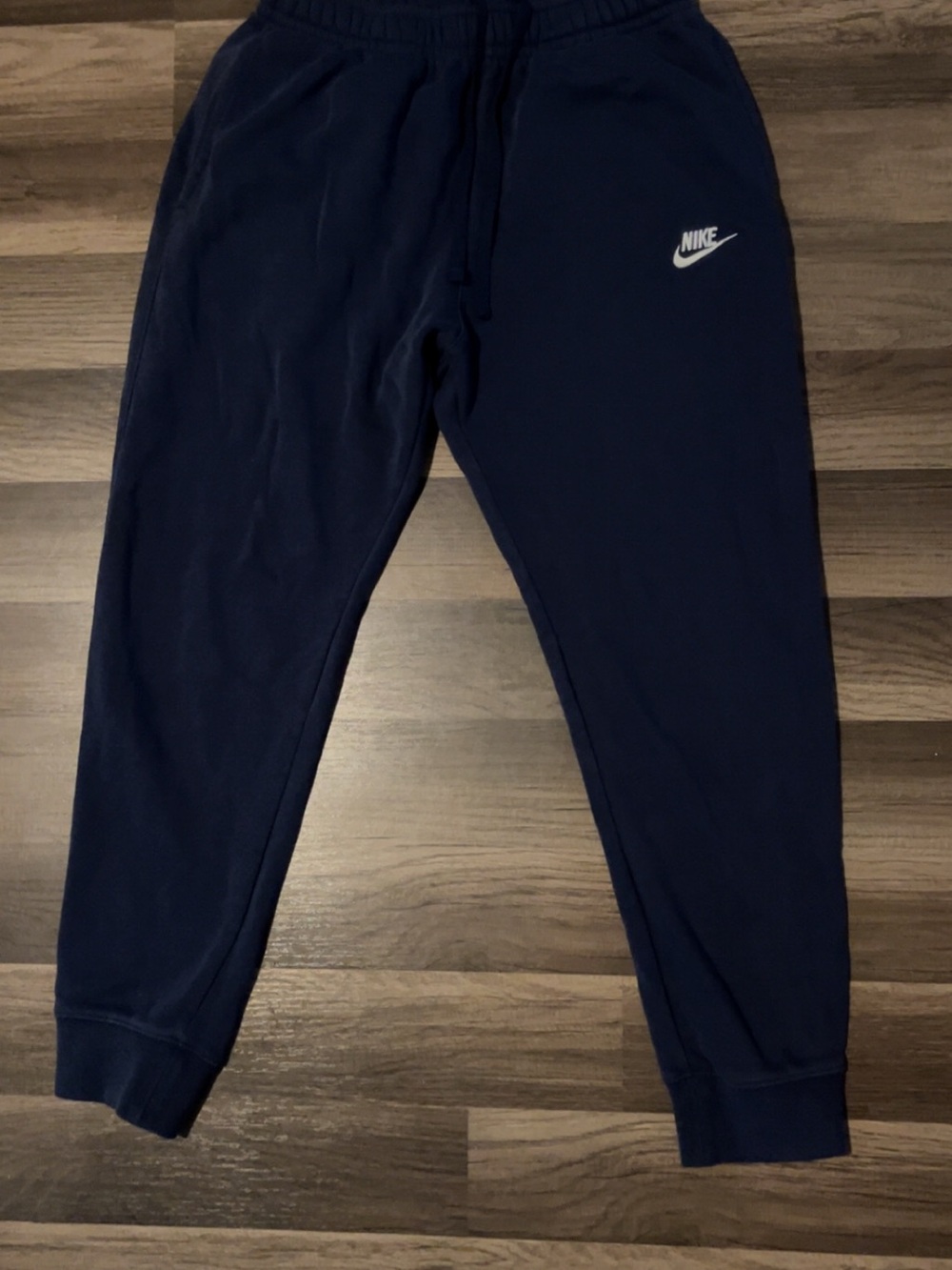 Nike Men’s Blue Medium Joggers Sweatpants Cuffed White Nike Swoosh